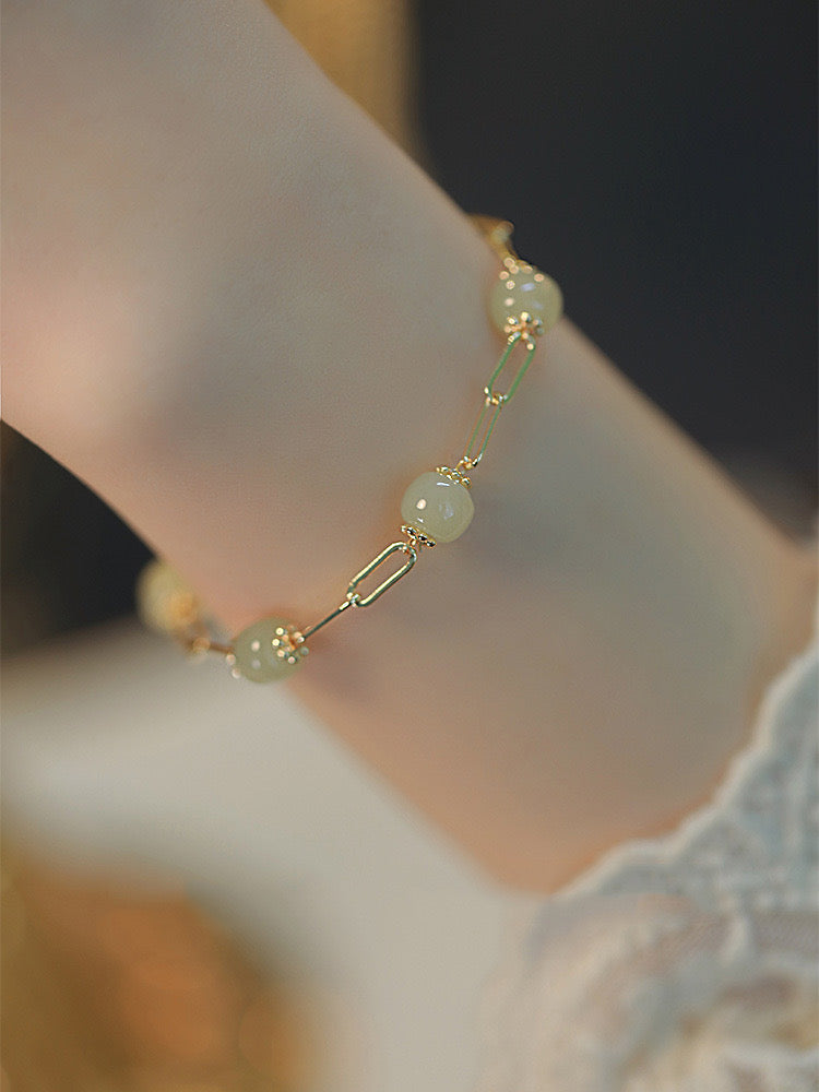 Natural Green Jade Feng Shui Healing Bracelet