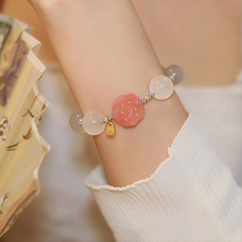 Natural Yanyuan Agate Feng Shui Plum Blossom Bracelet