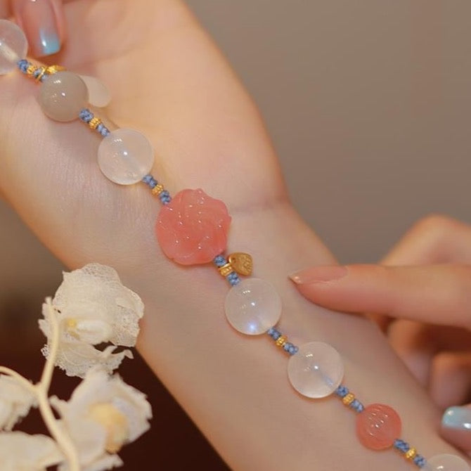Natural Yanyuan Agate Feng Shui Plum Blossom Bracelet