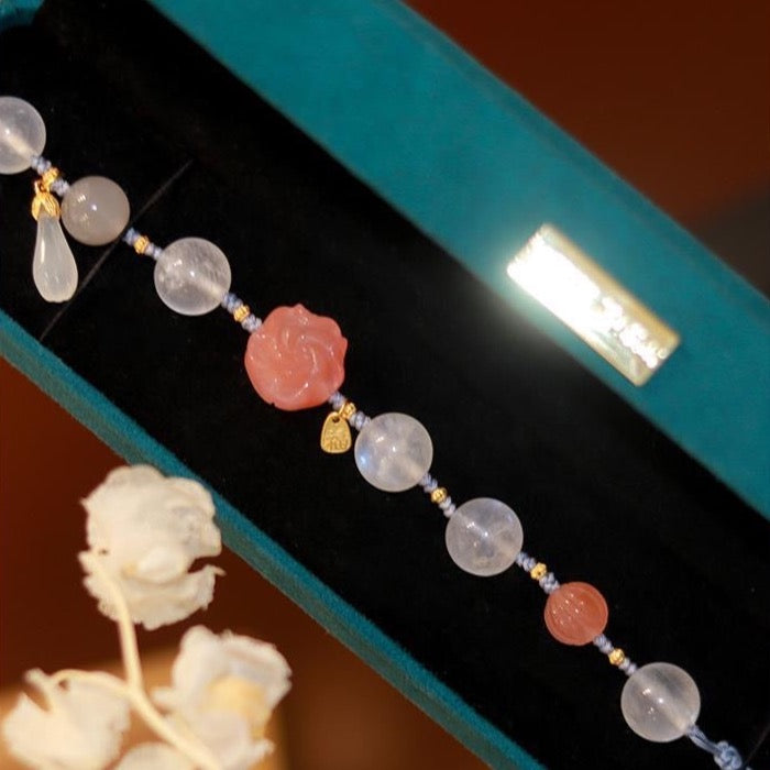 Natural Yanyuan Agate Feng Shui Plum Blossom Bracelet