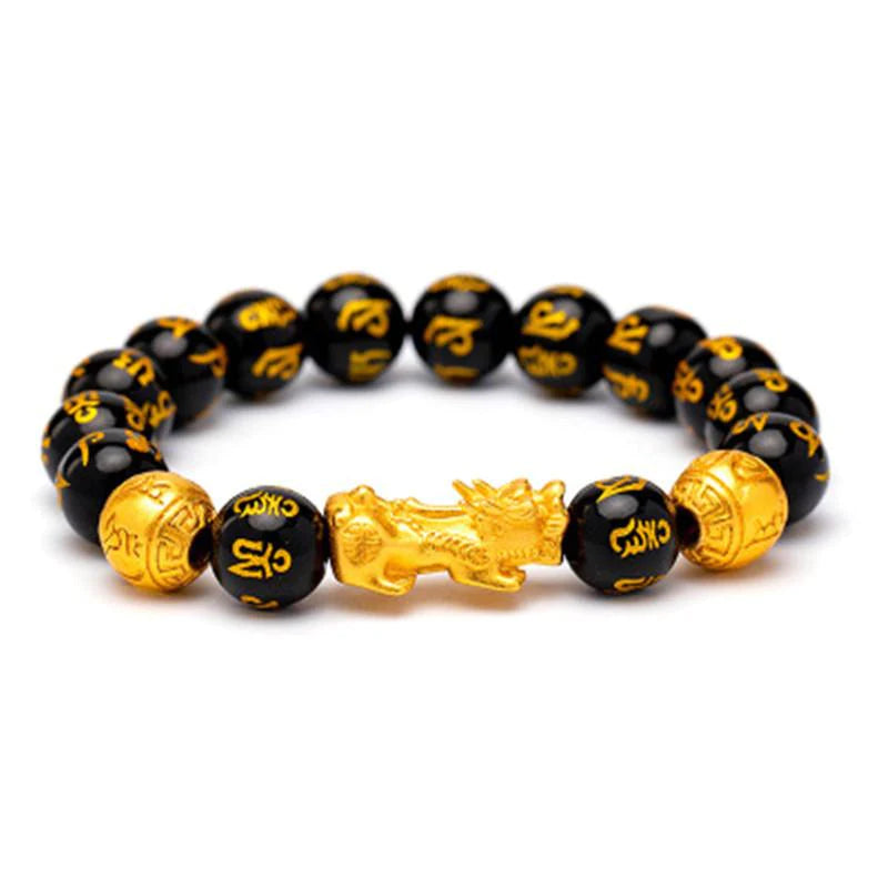 Black Obsidian Feng Shui Pixiu Wealth Bracelet