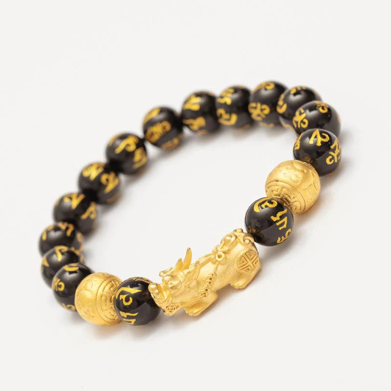 Black Obsidian Feng Shui Pixiu Wealth Bracelet