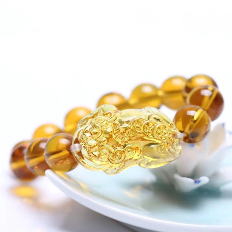 Natural Citrine Feng Shui Pixiu Wealth Bracelet