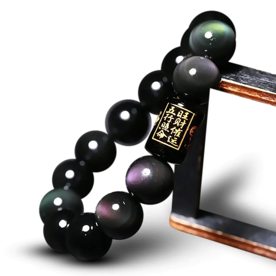 Natural Rainbow Obsidian Protection Bracelet
