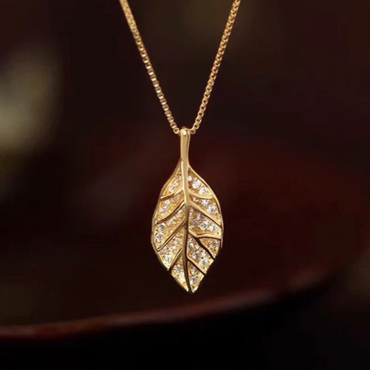 Feng Shui Leaf Wealth Pendant Necklace
