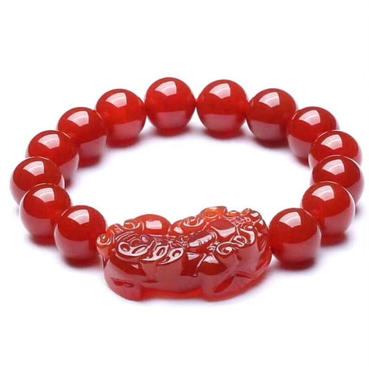 Red Agate Lucky Pixiu Wealth Bracelet