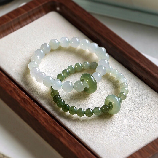Lucky Clover Natural Green Jade Bracelet – Feng Shui Treasure