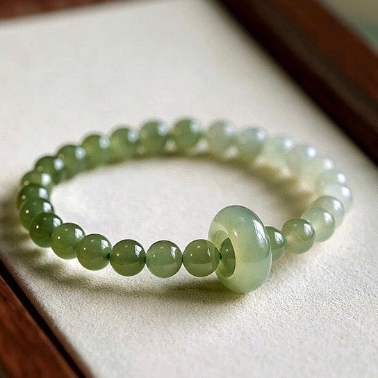 62888 Watery Apple Green Type A Jadeite Beaded Bracelet | Jadew Fine  Jewellery