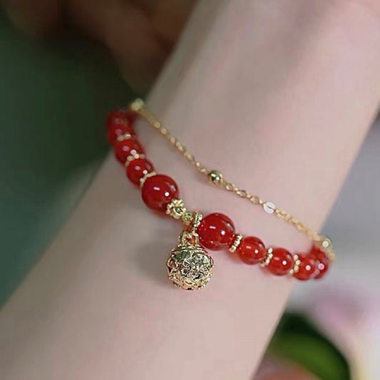 Natural Red Agate Luck and Protection Bracelet