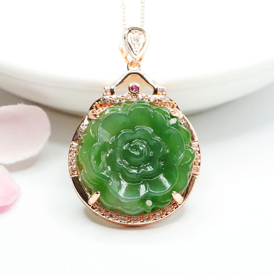 Natural Hetian Jade Feng Shui Prosperity Cabbage Pendant