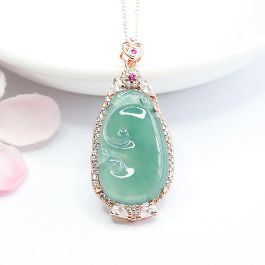 Natural Ice Emerald Auspicious Pendant