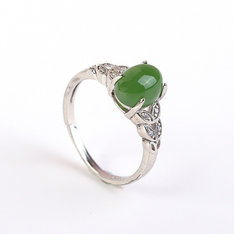 Natural Green Jade Wealth Ring