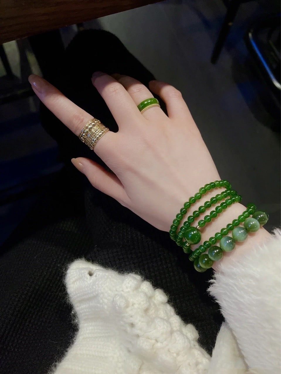 Natural Green Jade Prosperity Necklace Bracelet - Mala 108 Beads