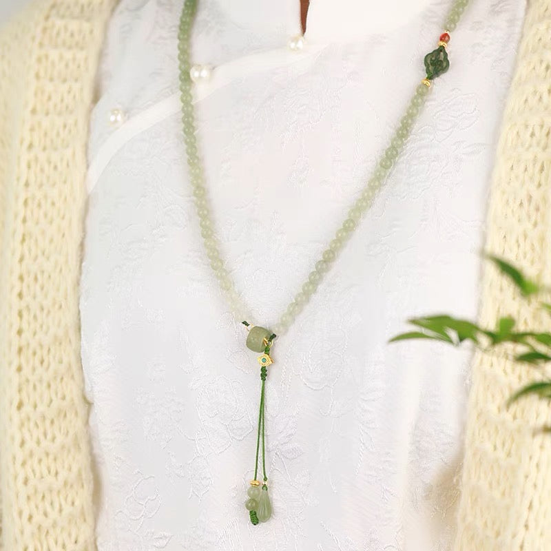 Natural Hetian Green Jade 4 Laps Healing Bracelet