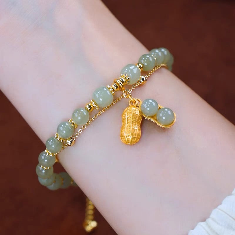 Amazon.com: KARMA AND LUCK - Cleansed Aura - Men's Wealth Genuine Jade  Gemstones 18K Gold Plated Brass Dragon Charm Stretch Feng Shui Bracelet  Handmade in Southeast Asia. Ready to Gift for Him. (