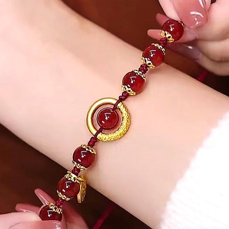 Natural Red Agate Full Blessing Bracelet
