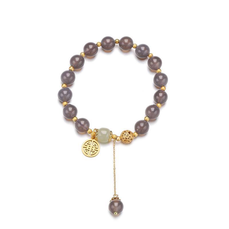 Natural Hetian Purple Jade Prosperity Bracelet
