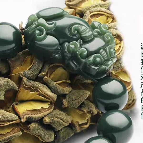 Feng Shui Hetian Green Jade Pixiu Fortune Bracelet
