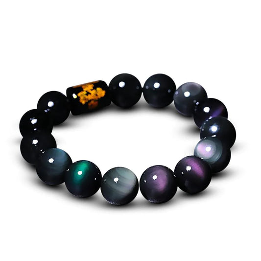 Natural Rainbow Obsidian Protection Bracelet